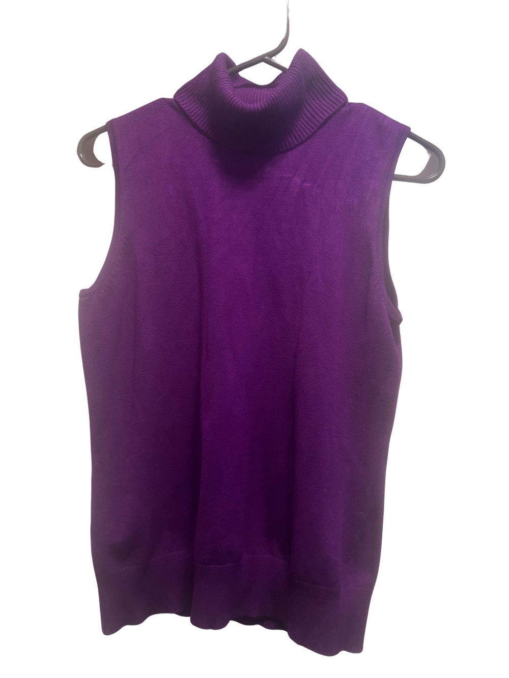 Cable & Gauge Purple Sleeveless Turtleneck Knit Top (Bin1 1-41)